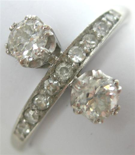 Appraisal: An early th century platinum mounted diamond set ring vertically