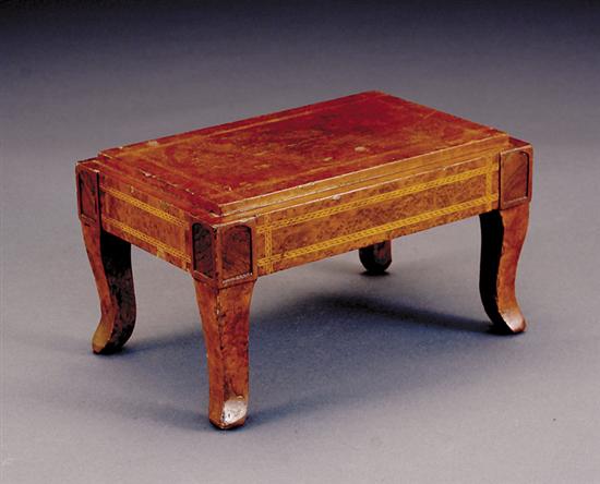 Appraisal: Biedermeier style inlaid walnut stand late th early th centuryrectangular