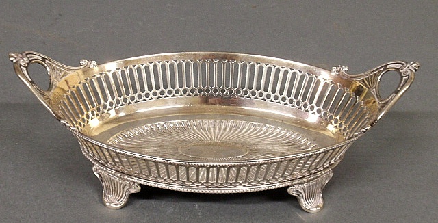 Appraisal: - Sterling silver basket dish h x l x w