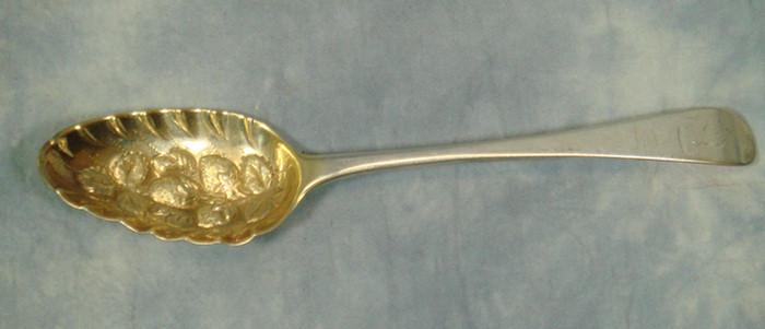 Appraisal: George III English sterling silver berry spoon likely New Castle