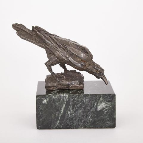 Appraisal: Dora De P dery-Hunt Canadian - RAVEN patinated pewter model