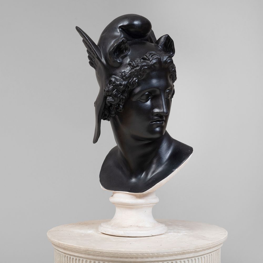 Appraisal: Ebonized Plaster Bust of Mercury x x in John Richardson