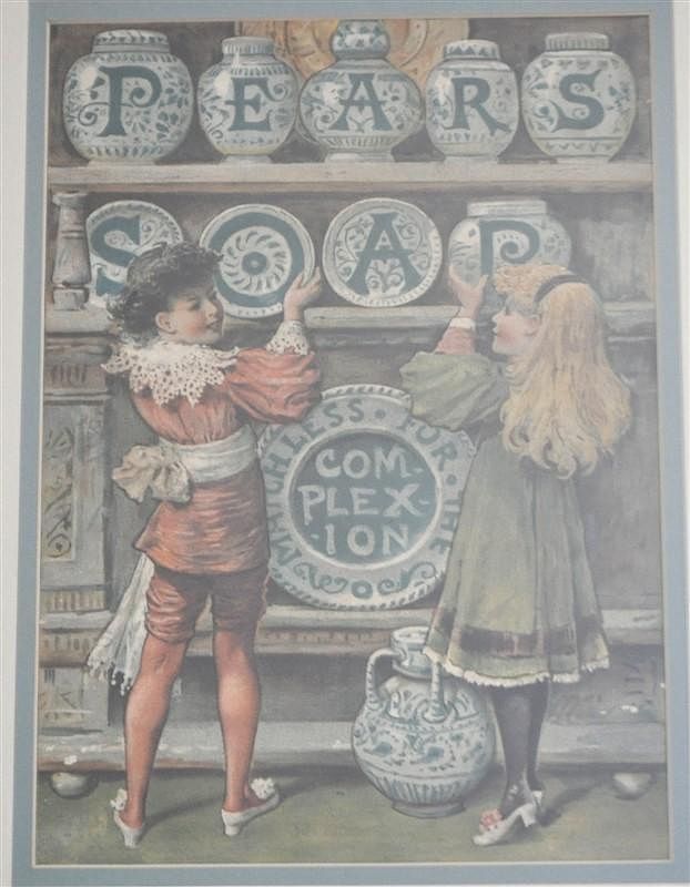 Appraisal: FRAMED PEARS SOAP ADVERTISING CHROMOLITHOGRAPH Framed Pears Soap Advertising Chromolithograph