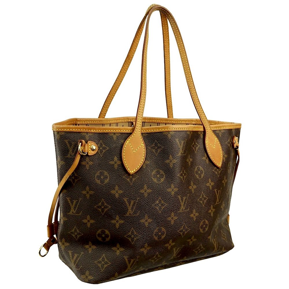 Appraisal: Louis Vuitton Brown Monogram Canvas Neverfull PM Louis Vuitton Brown