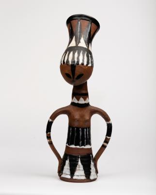 Appraisal: Pamela Nash mid th Century A tribal style pottery figure