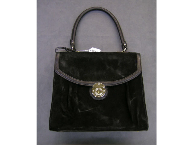 Appraisal: Black suede and leather Marc Jacobs handbag with single leather