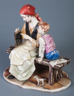 Appraisal: Capodimonte Mother Son Figural Group Capodimonte porcelain figure group of