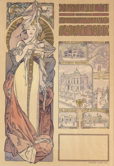 Appraisal: ALPHONSE MUCHA - OESTERREICH AUF DER WELTAUSSTELLUNG PARIS x inches