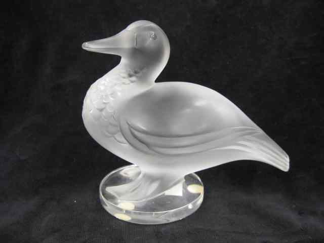 Appraisal: Lalique French Crystal Figurine of a Duck '' signed excellent