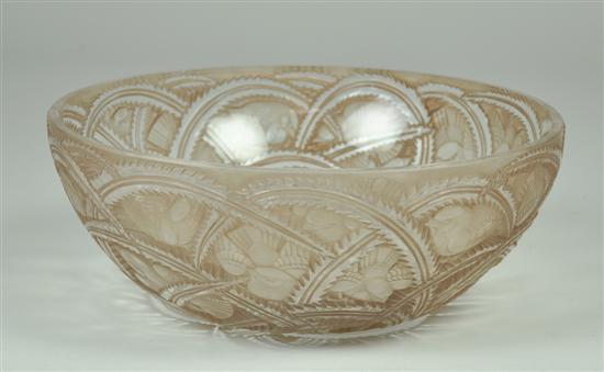 Appraisal: Lalique Pinsons Bowl Designed in This later example is in