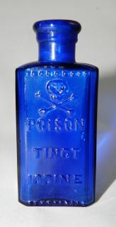 Appraisal: Poison cobalt rectangle bottle Poison- cobalt rectangle embossed 'Poison Tinct