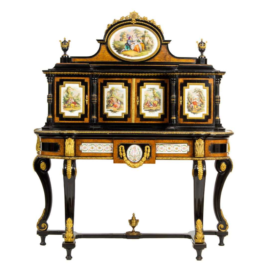 Appraisal: A FINE NAPOLEON III STYLE GILT BRONZE AND PORCELAIN MOUNTED