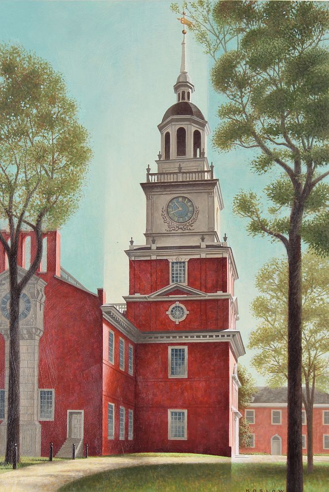 Appraisal: Howard Koslow - Independence Hall Oil Howard Koslow American -