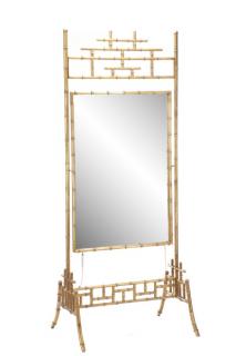 Appraisal: Aesthetic Movement Simulated Bamboo Cheval Mirror An Aesthetic movement style