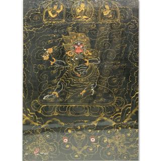 Appraisal: th Century Tibetan Thangka Gouache Painting on Silk Depicts an