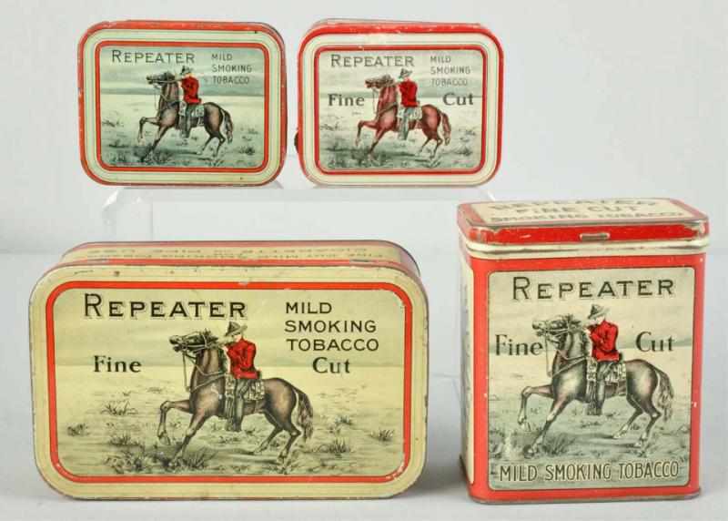 Appraisal: Lot of Repeater Tobacco Tins Condition Excellent Size Largest -