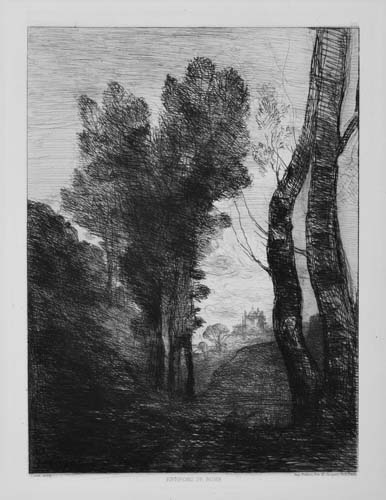 Appraisal: JEAN-BAPTISTE-CAMILLE COROT Environs de Rome Etching on cream laid paper