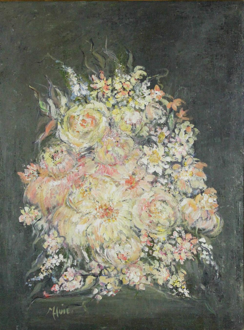 Appraisal: MILDRED NIX HUIE AMERICAN - BOUQUET Oil on canvas x