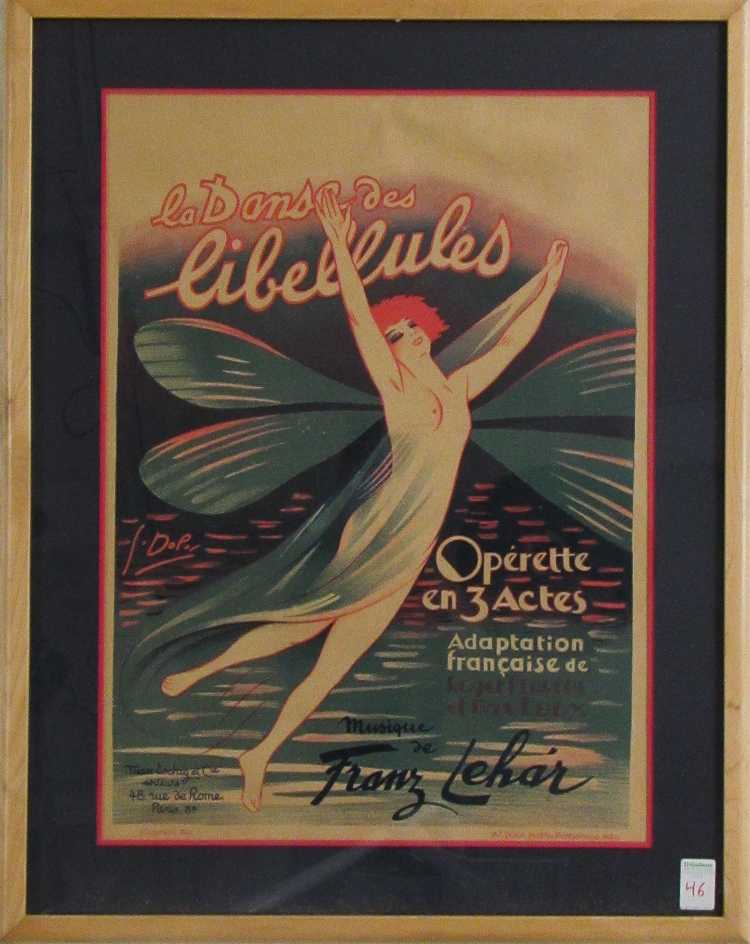 Appraisal: GEORGES DOLA LITHOGRAPH POSTER France - La Danse des Libellules