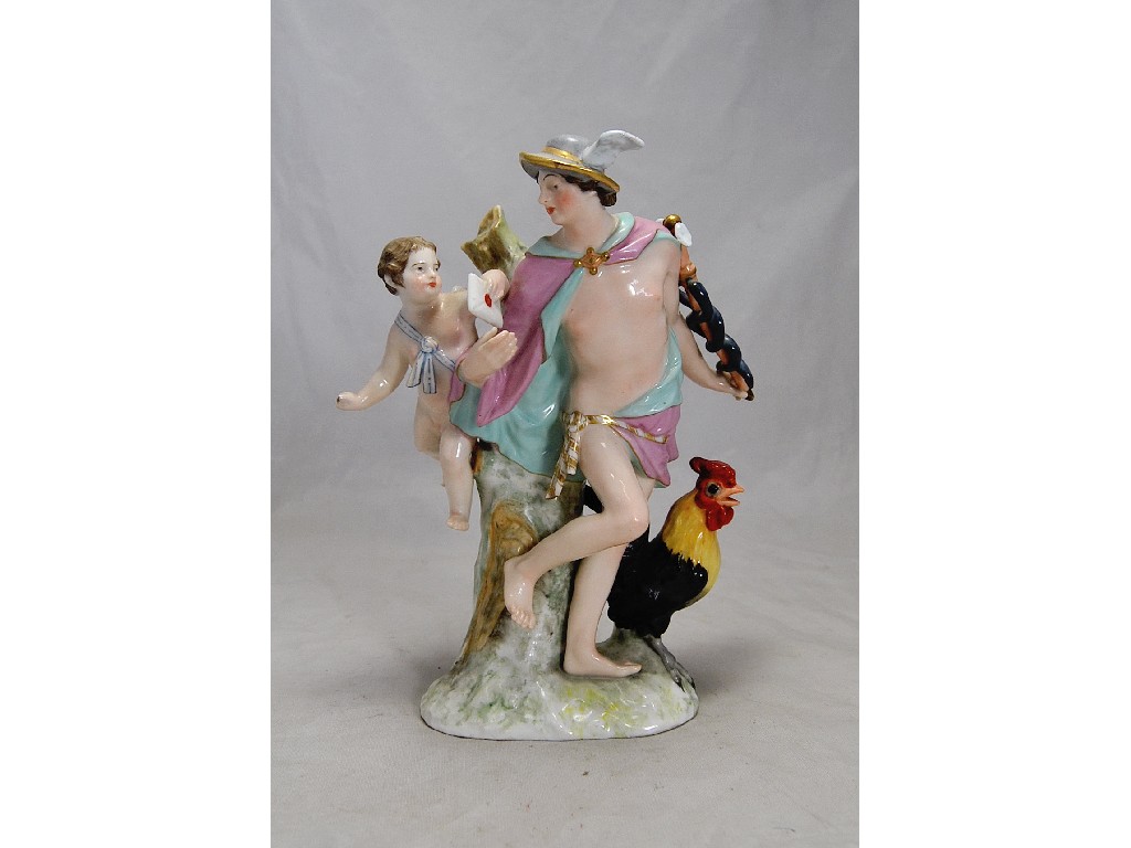 Appraisal: German porcelain allegorical group Cupid Mercury with a cockerel cm