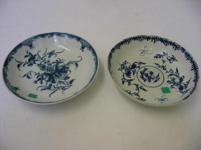 Appraisal: A WORCESTER PORCELAIN SAUCER th century blue painted in the