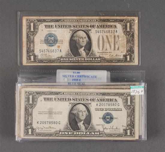 Appraisal: United States Currency Forty Silver Certificates comprising one Series of