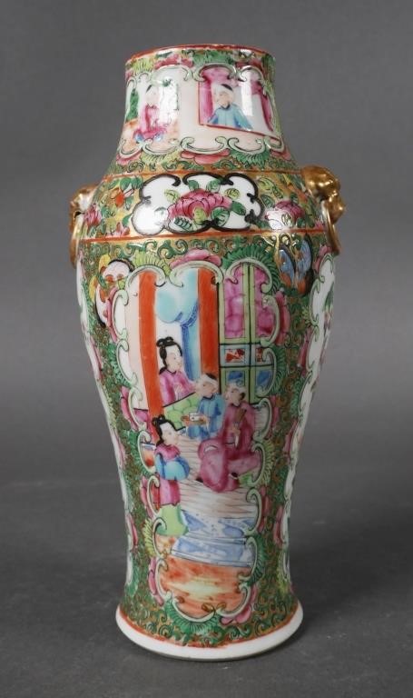 Appraisal: Chinese Famille Rose Medallion porcelain vase with alternating scenes of