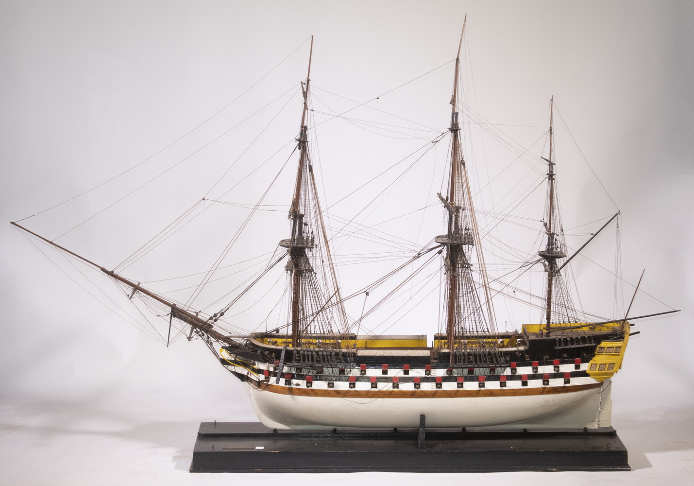 Appraisal: LARGE MODEL OF BRITISH MAN-O-WAR CIRCA Very detailed scale model