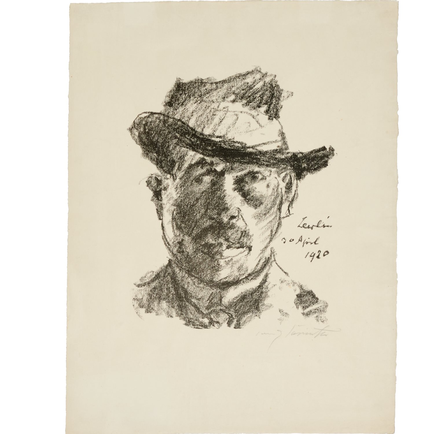 Appraisal: LOVIS CORINTH LITHOGRAPH Lovis Corinth German - Selbstbildnis Self-Portrait Schwarz