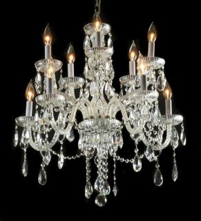 Appraisal: Continental -light crystal chandelier having crystal beaded swags and serpentine