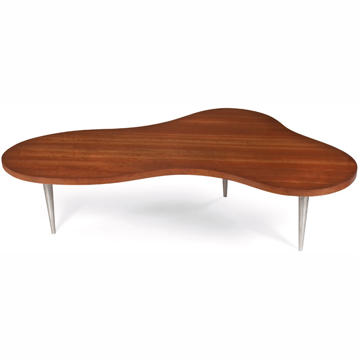 Appraisal: T H Robsjohn-Gibbings coffee table by Widdicomb biomorphic cherry top