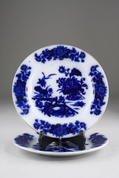 Appraisal: Pair of Ashworth Flow Blue Plates third quarter of the