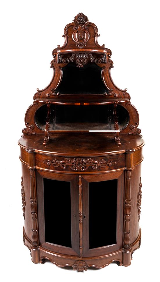 Appraisal: Sale Lot An American Victorian Rosewood Etagere Cabinet having a