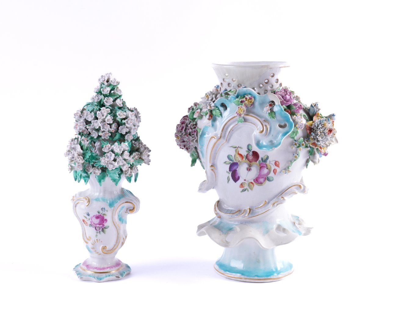 Appraisal: A DERBY PORCELAIN VASE OF ROCOCO FORM Circa Painted with