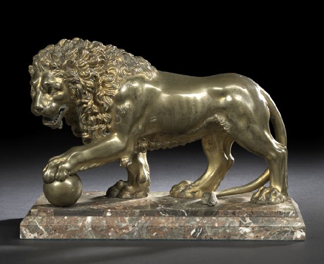 Appraisal: Large Louis-Philippe Gilded Bronze Figure of a Lion second quarter