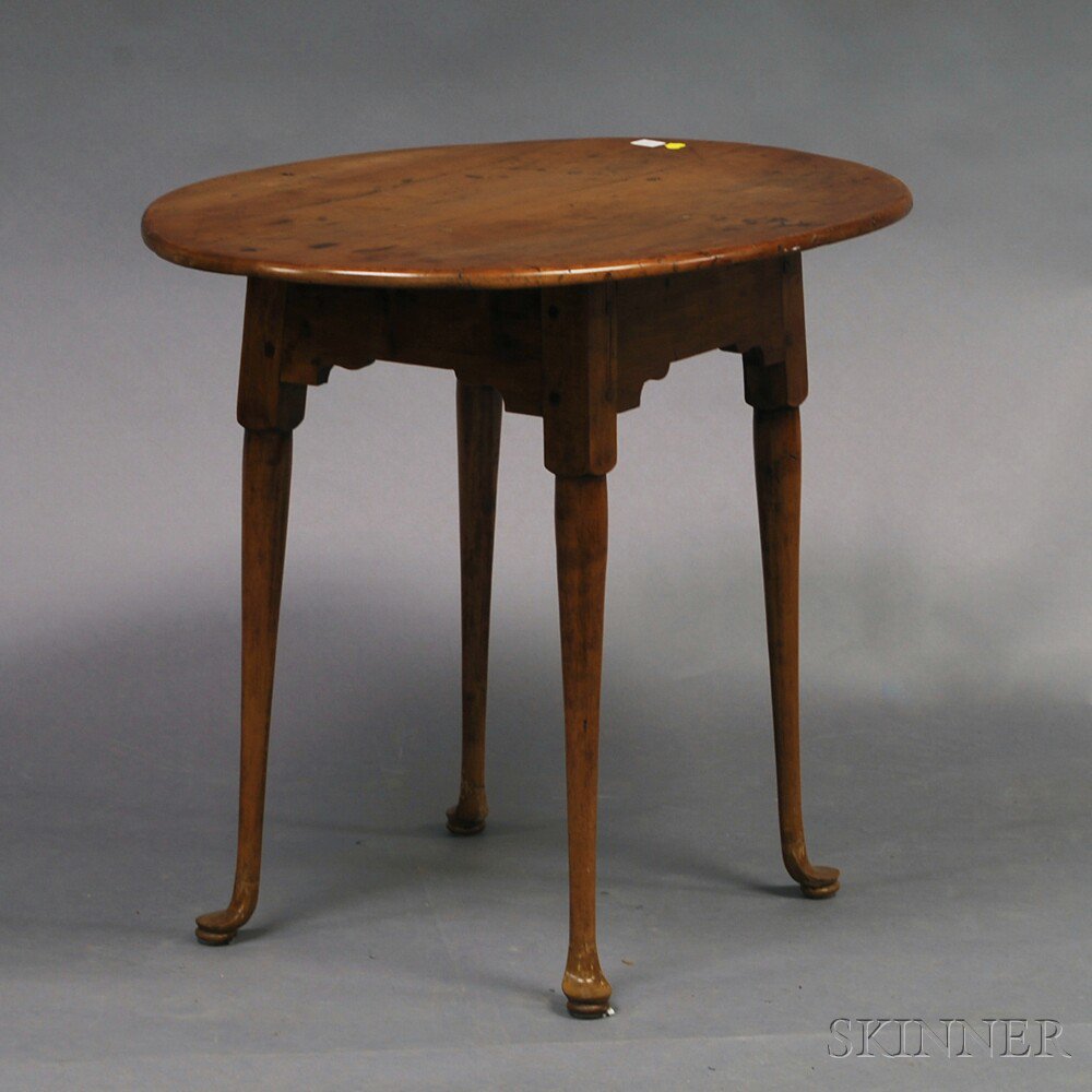 Appraisal: Queen Anne-style Maple Oval-top Tea Table restoration ht wd dp