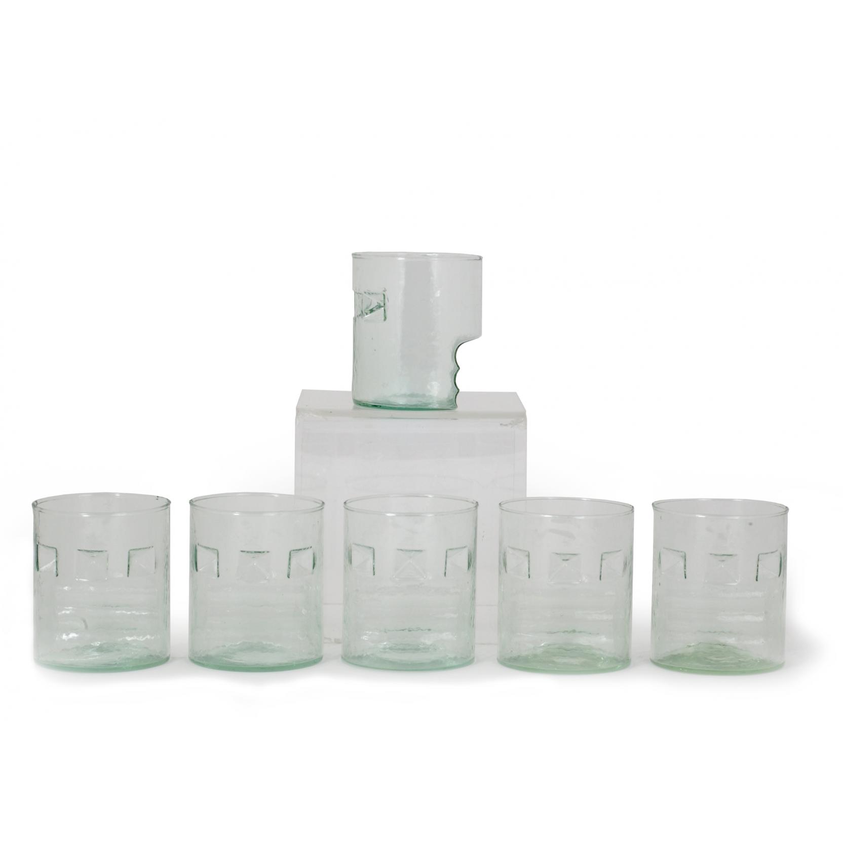 Appraisal: Set of Six Modernist Glass Tumblers late th century thin