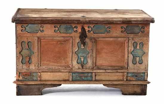 Appraisal: Oak painted blanket chest th th century rectangular hinged top