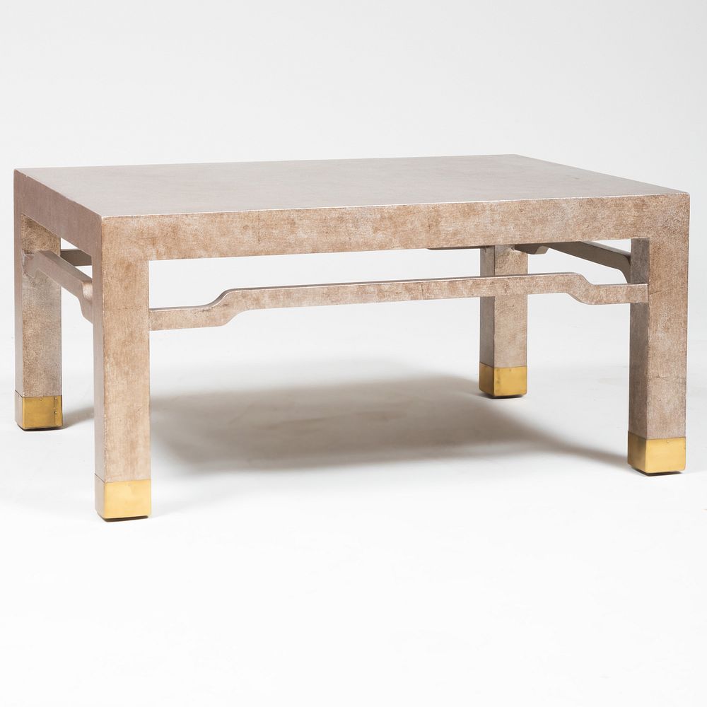 Appraisal: Modern Brass-Mounted Silver Painted Low Table x x in Property