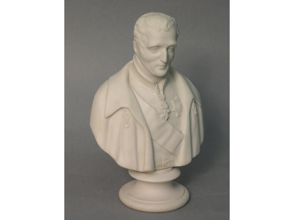 Appraisal: A Victorian Copeland parian portrait bust of Wellington after Comte