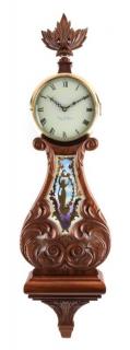 Appraisal: An American Mahogany Lyre Clock Height inches An American Mahogany