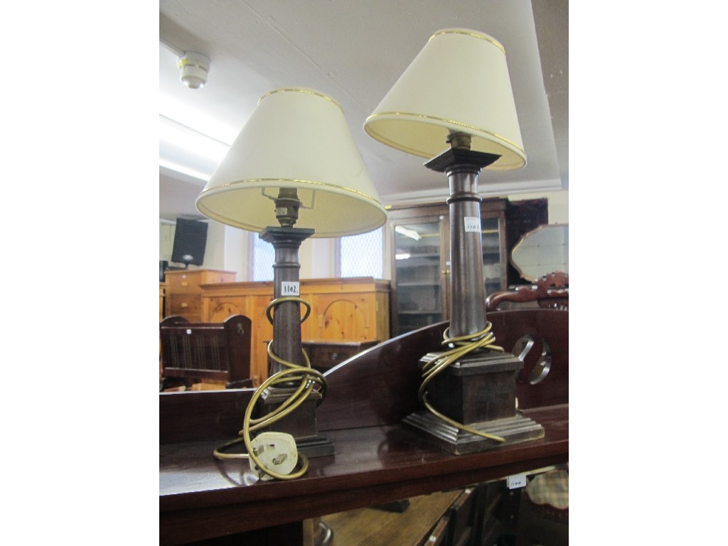 Appraisal: Two mahogany table lamps with shades