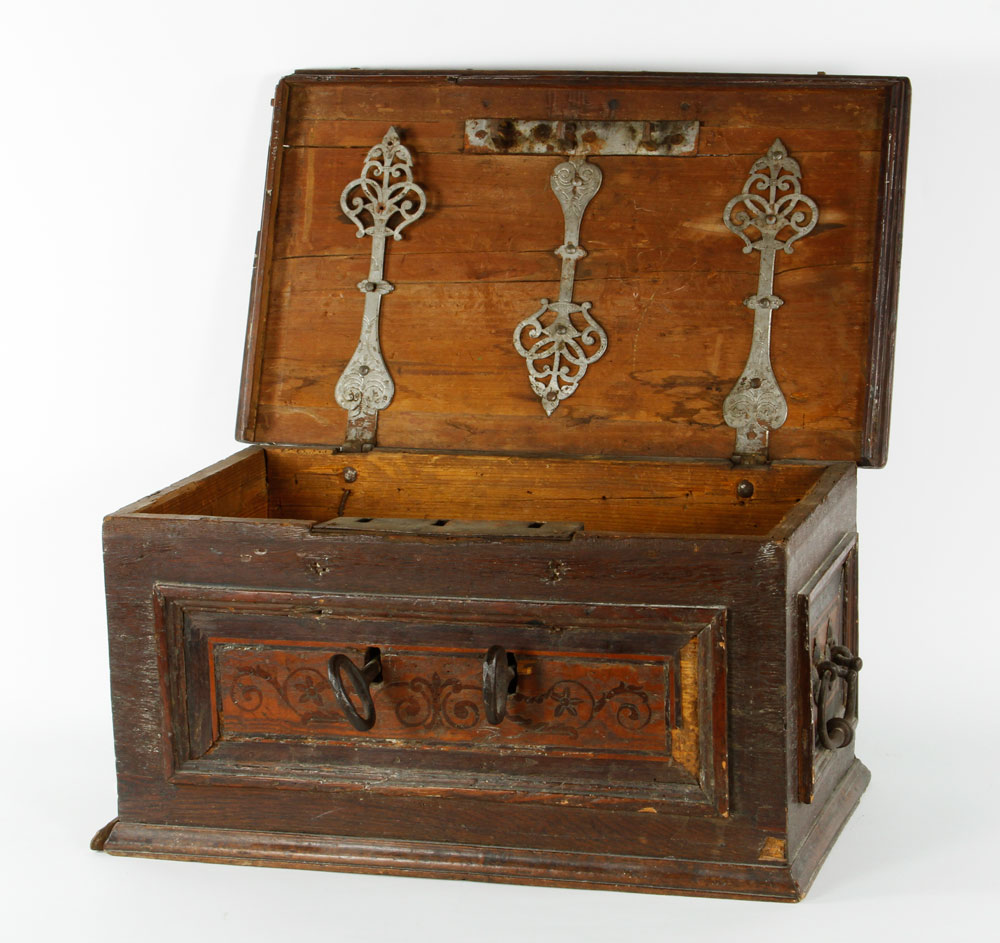 Appraisal: - th C William Mary Oak Lock Box William and