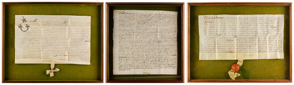 Appraisal: - th- th C Legal Documents Lot of three indentures