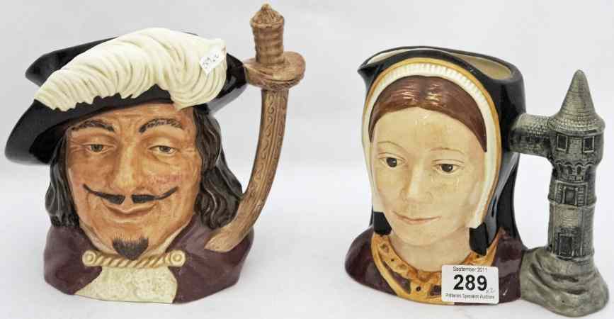 Appraisal: Royal Doulton Character Jugs Porthos D and Catherine of Aragon