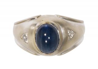 Appraisal: Sapphire diamond and k white gold ring Sapphire diamond and