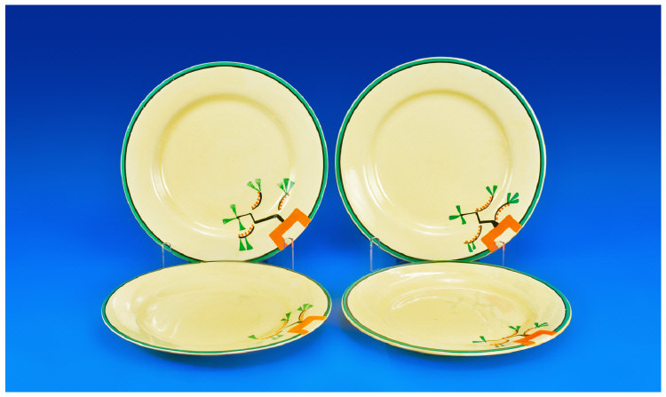 Appraisal: Clarice Cliff Ravel Design C Bizarre Range Side Plates in