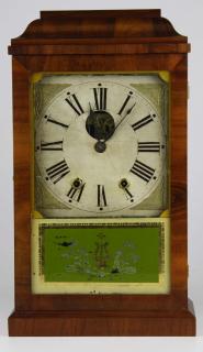 Appraisal: Mid th c Charles Kirke mahogany cased shelf clock ht