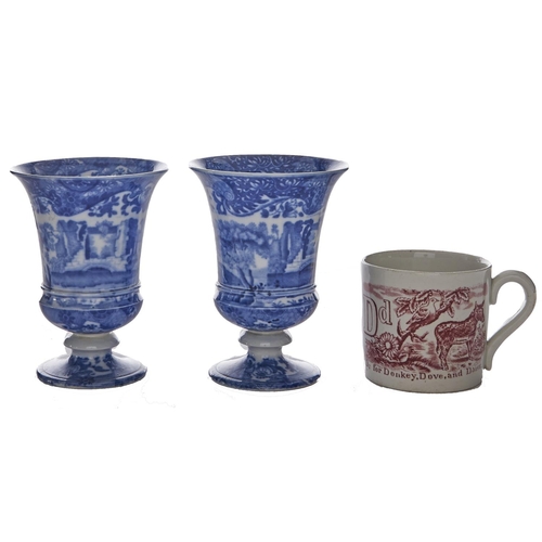 Appraisal: A pair of Copeland blue printed earthenware Spode's Italian pattern