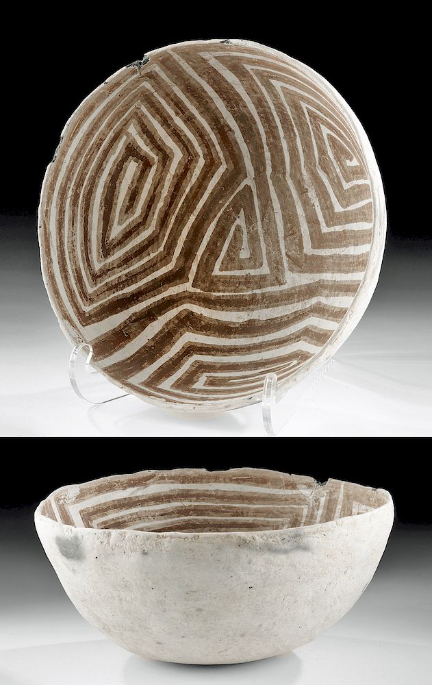 Appraisal: Prehistoric Anasazi Black-on-White Pottery Bowl Native American Southern Colorado Plateau